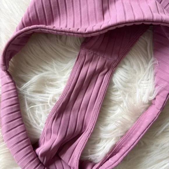 Mikoh Mauve Ribbed Scoop Bikini Set - Picture 4 of 5